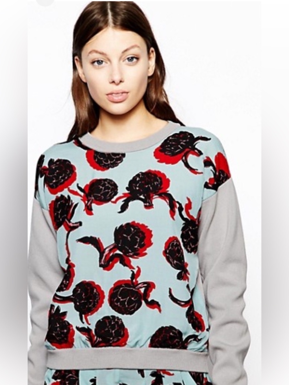 SeeByChloe Floral Print Pullover Sweater